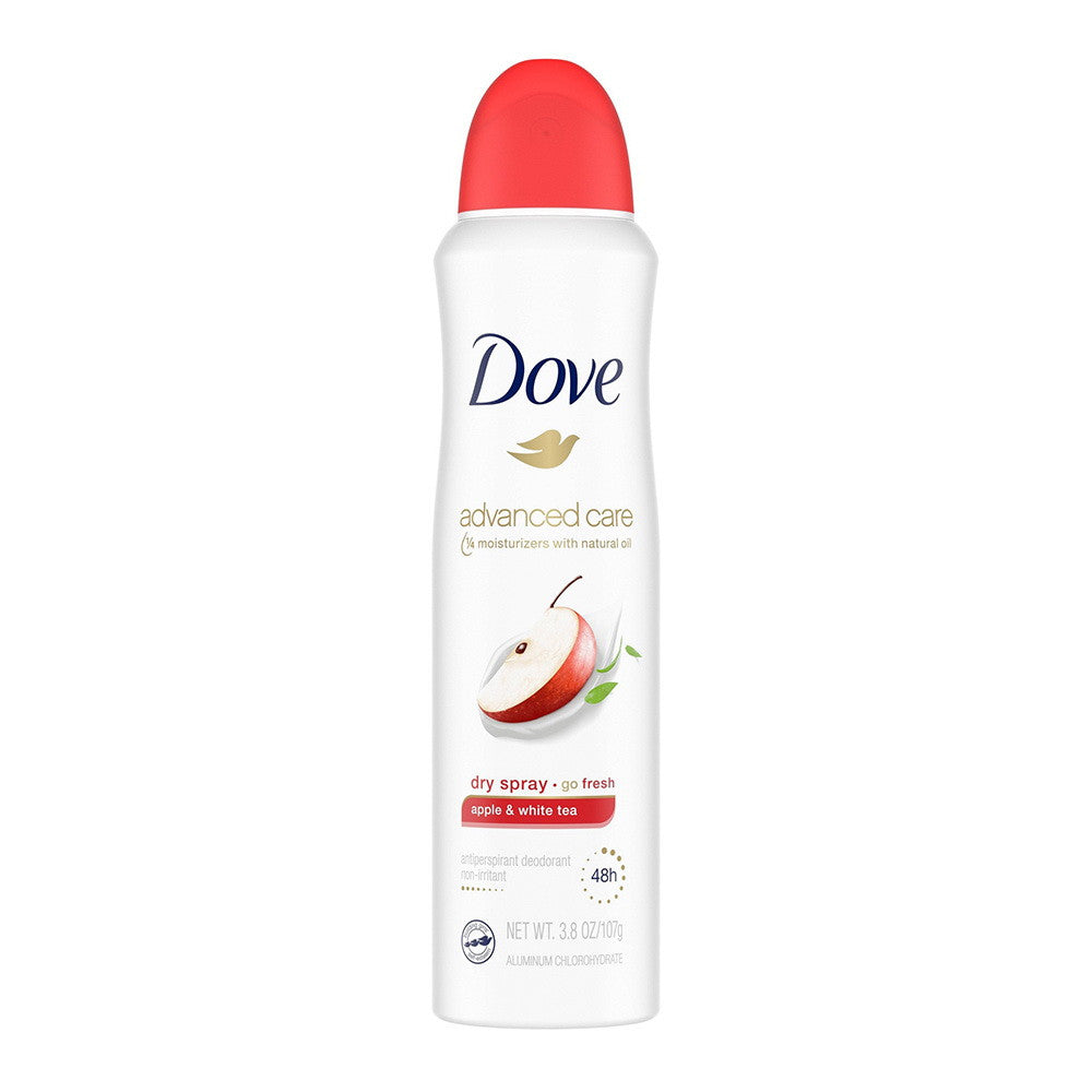 Dove Dry Spray Go Fresh Antiperspirant Deodorant Apple & White Tea, 3.8 Oz